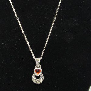 posh sterling silver garnet pendant necklace